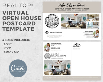 Virtual Open House Postcard | Real Estate Postcard Template