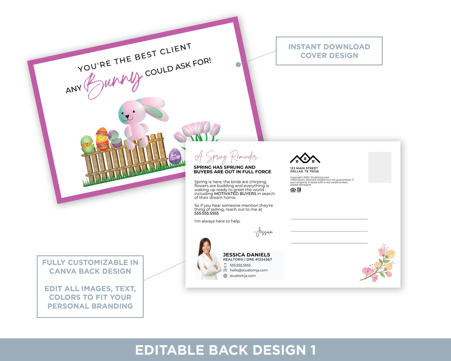 You're The Best Client Any Bunny Could Ask For | Cute Real Estate Spring Postcard Download