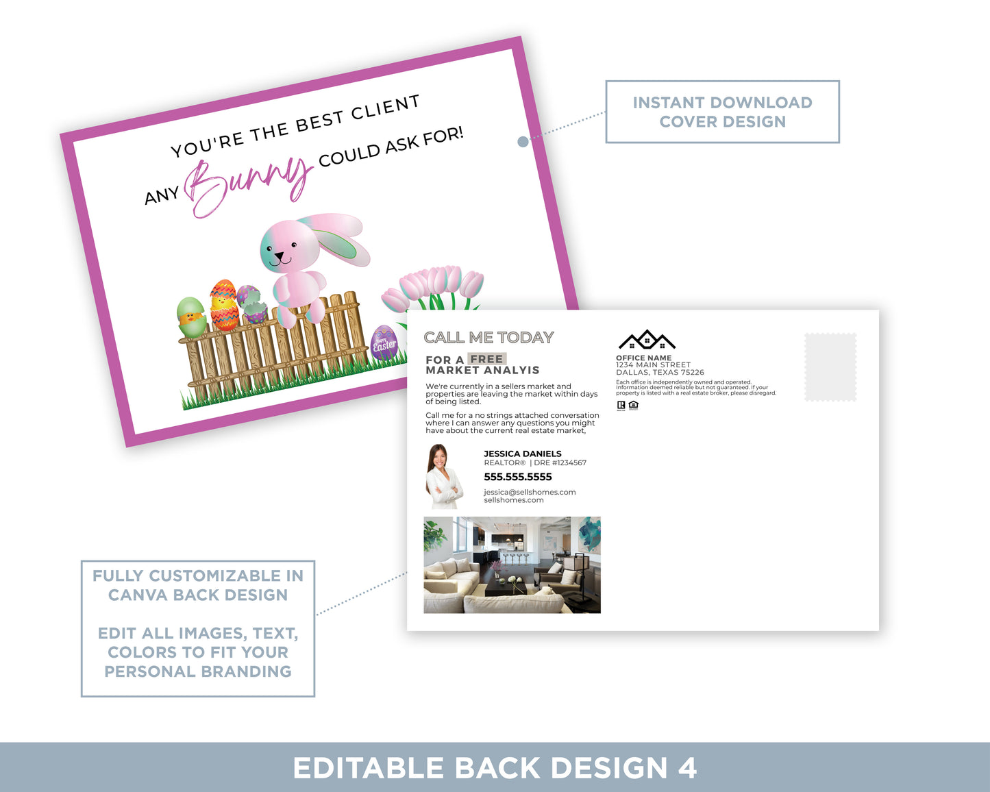 You're The Best Client Any Bunny Could Ask For | Cute Real Estate Spring Postcard Download
