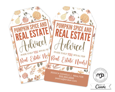 Pumpkin Spice and Real Estate Advice - Fall Pop By Gift Tag