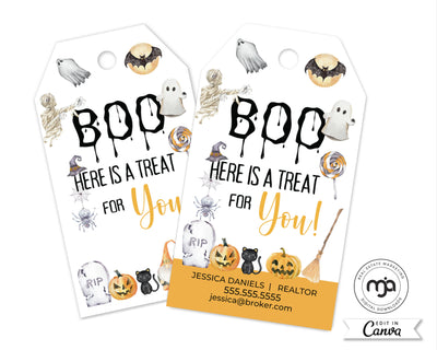 Boo Here is a Treat For You - Halloween Pop By Gift Tag