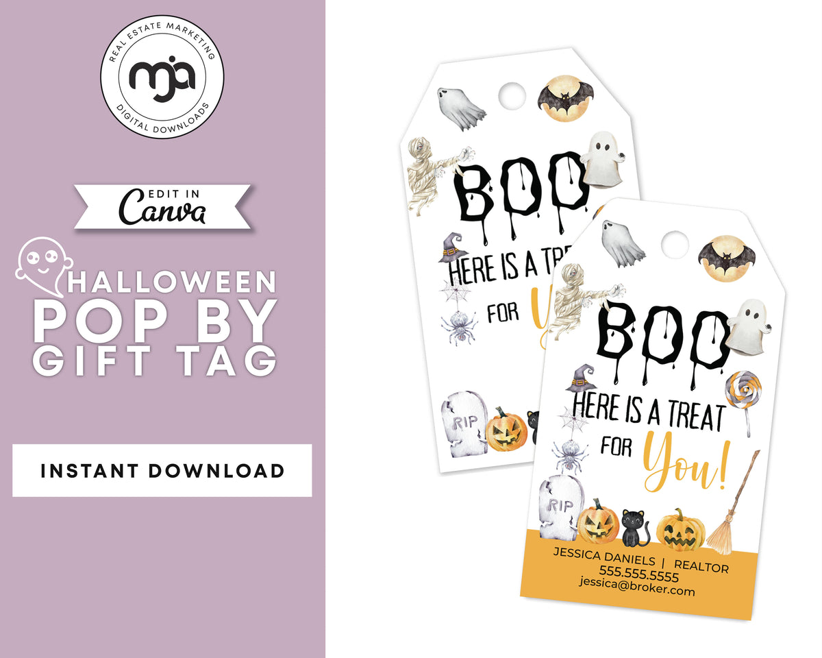 Boo Here is a Treat For You - Halloween Pop By Gift Tag