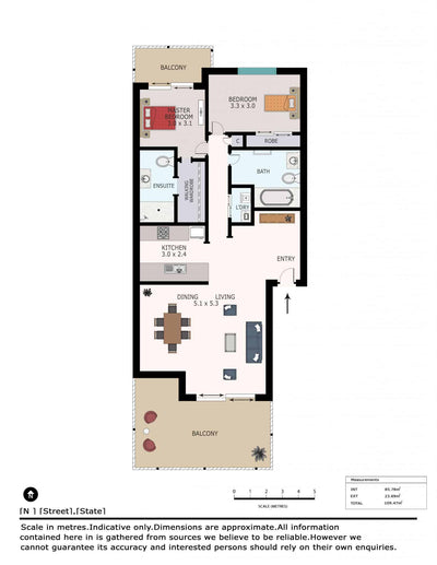 2D Color w/Furniture Floor Plans (Type 2)