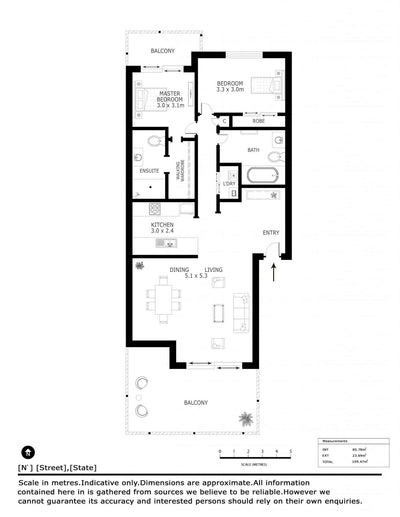 2D Black & White Floor Plans