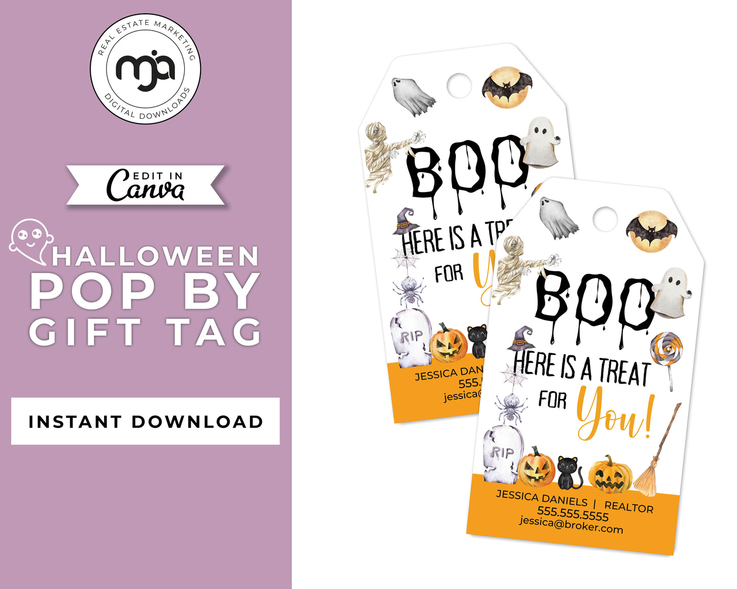 Boo Here is a Treat For You - Halloween Pop By Gift Tag