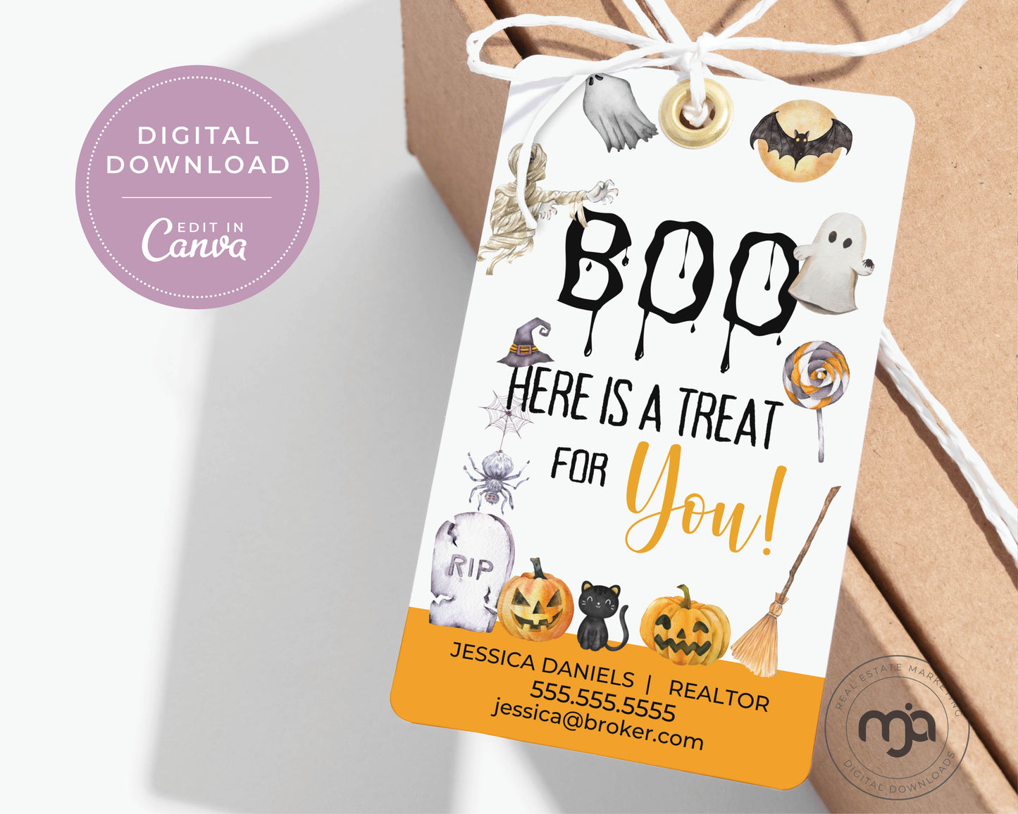 Boo Here is a Treat For You - Halloween Pop By Gift Tag