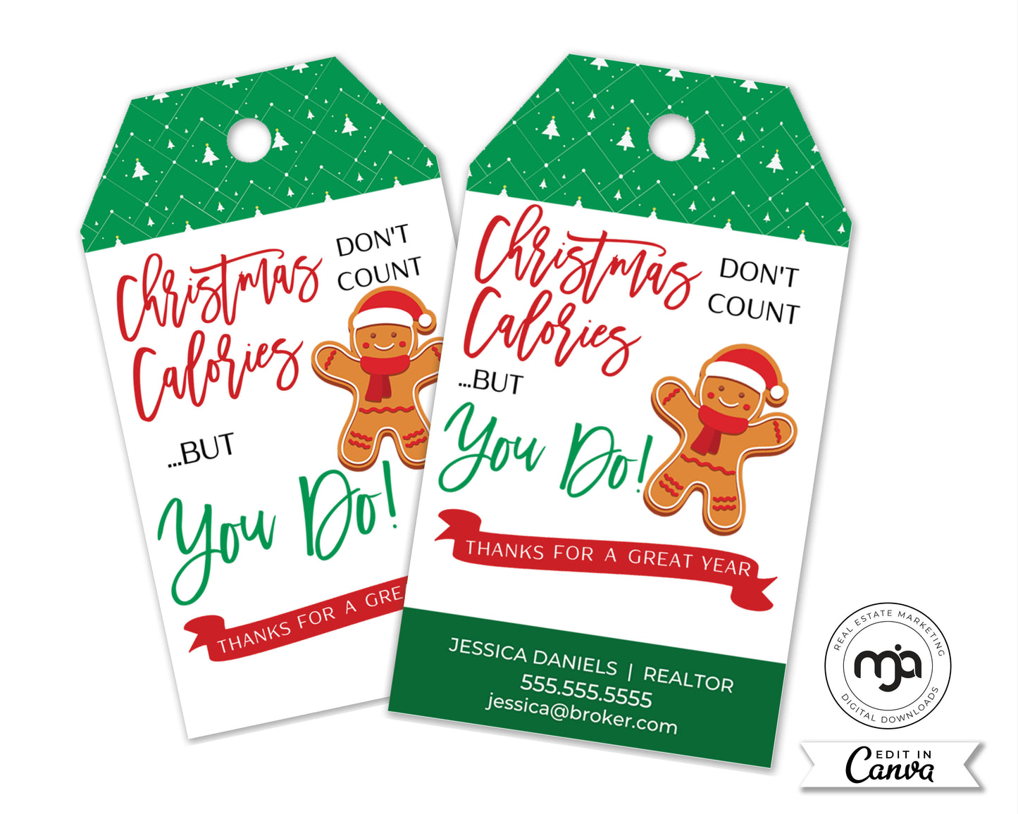 Christmas Calories Don't Count But You Do - Christmas Pop By Gift Tag