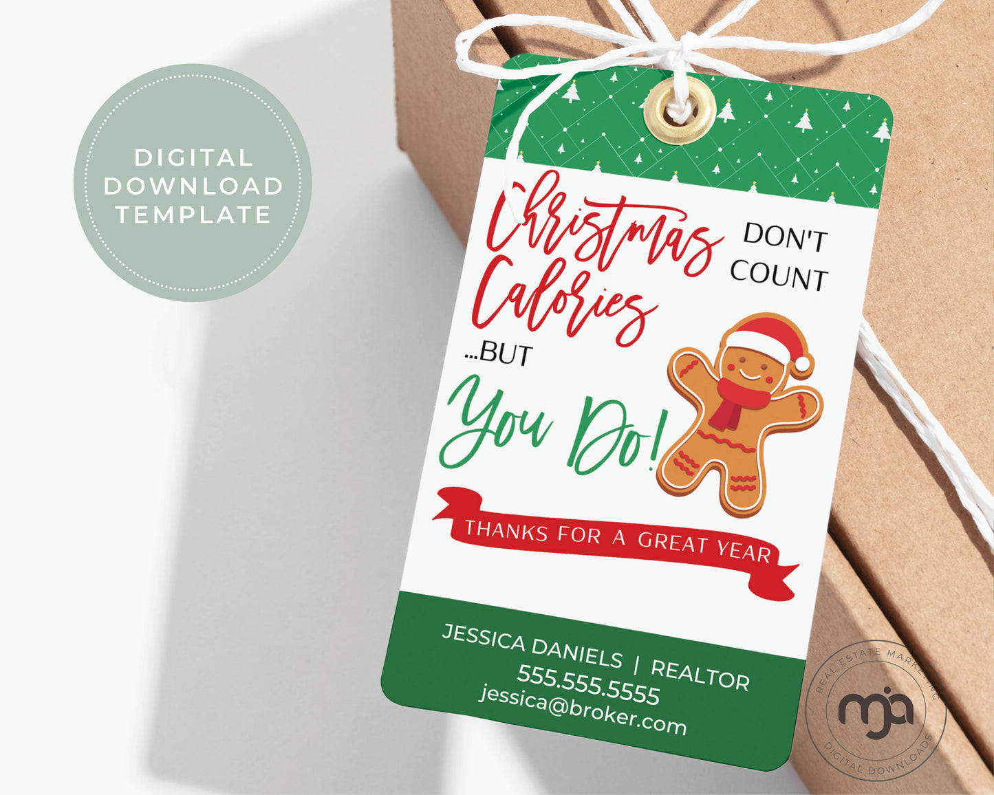 Christmas Calories Don't Count But You Do - Christmas Pop By Gift Tag