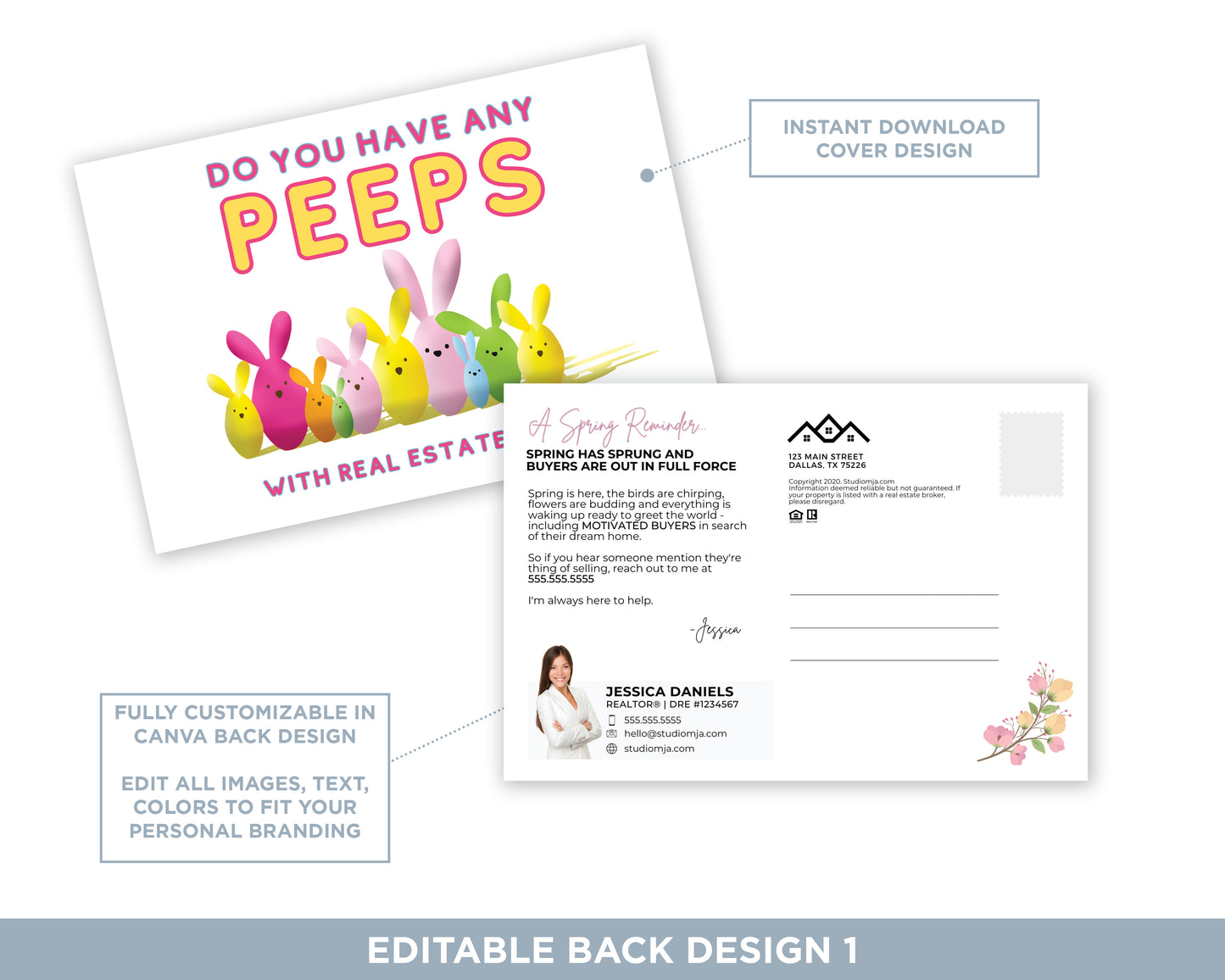 Have Any Peeps | Funny Real Estate Spring Postcard Template