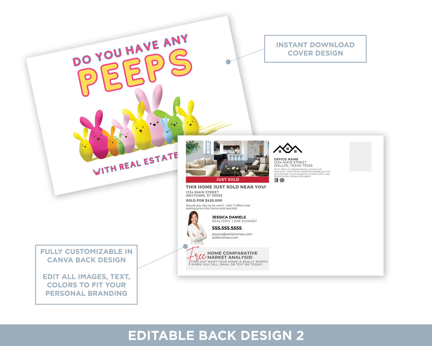Have Any Peeps | Funny Real Estate Spring Postcard Template