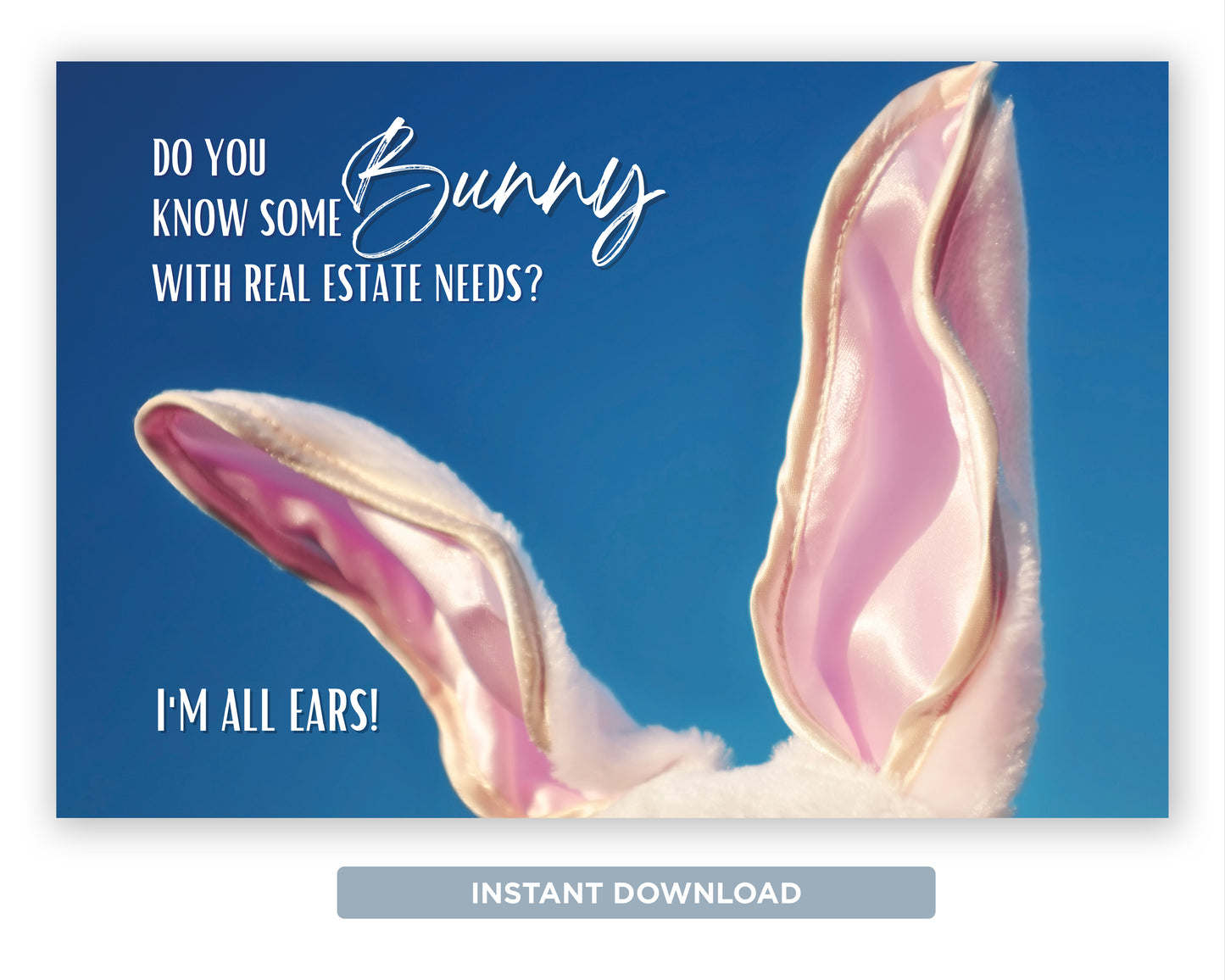 Do You Know Some Bunny With Real Estate Needs | Cute Real Estate Spring Postcard Download