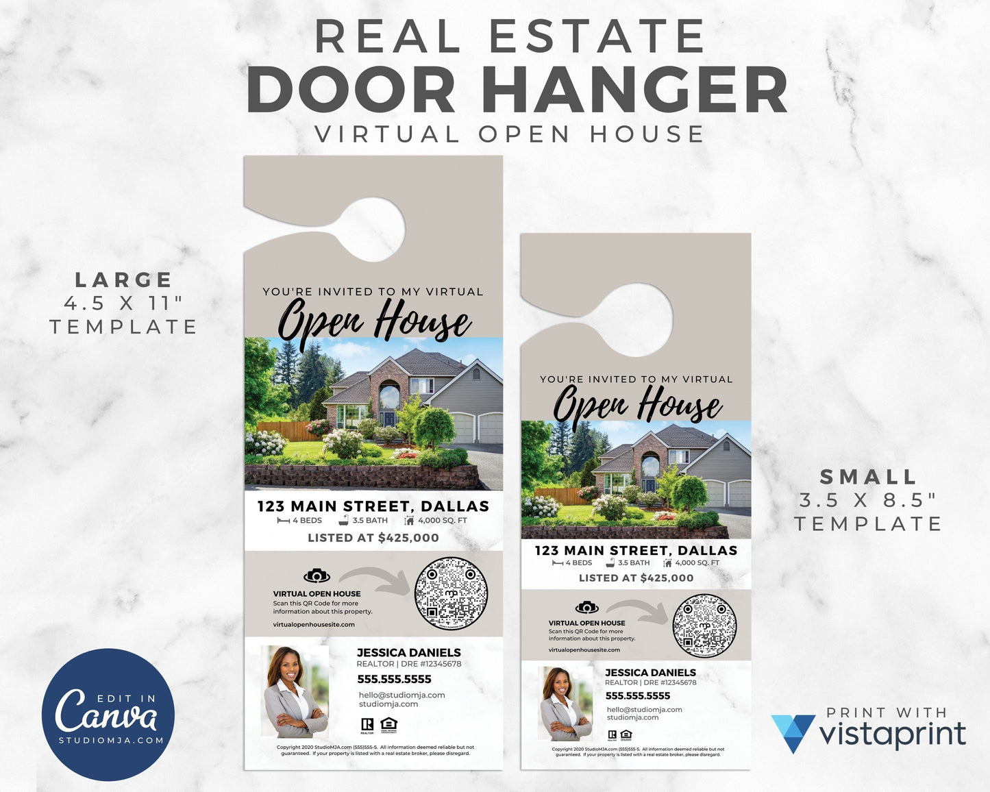 Virtual Open House Real Estate Door Hanger