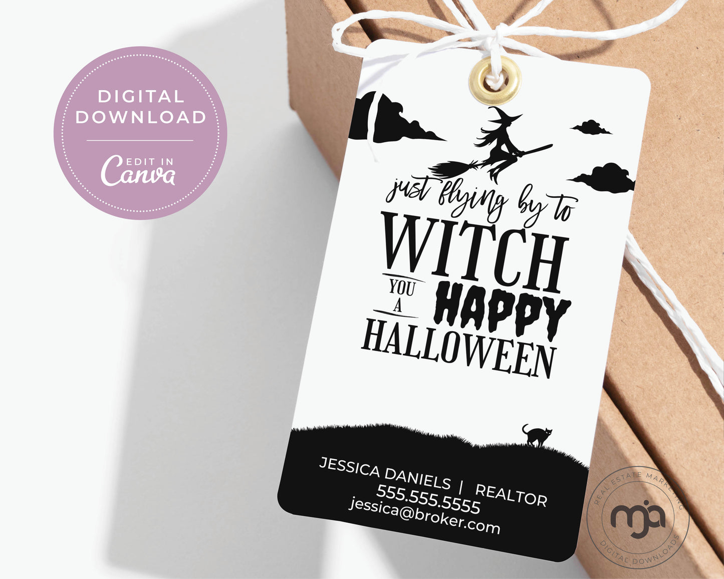 Just Flying By to Witch You a Happy Halloween - Halloween Pop By Gift Tag