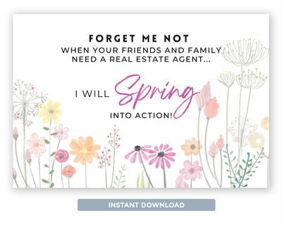 Forget Me Not | Real Estate Spring Referral Postcard Template