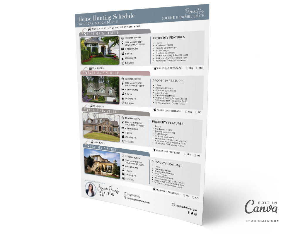 House Hunting Schedule | Real Estate Template