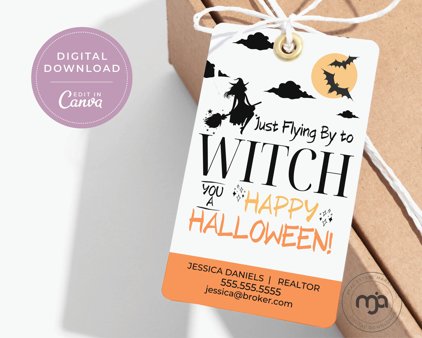 Just Flying By to Witch You a Happy Halloween - Halloween Pop By Gift Tag