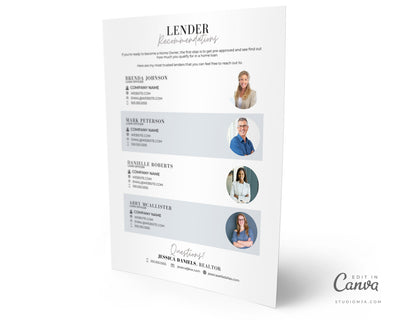 Lender Recommendations | Real Estate Template