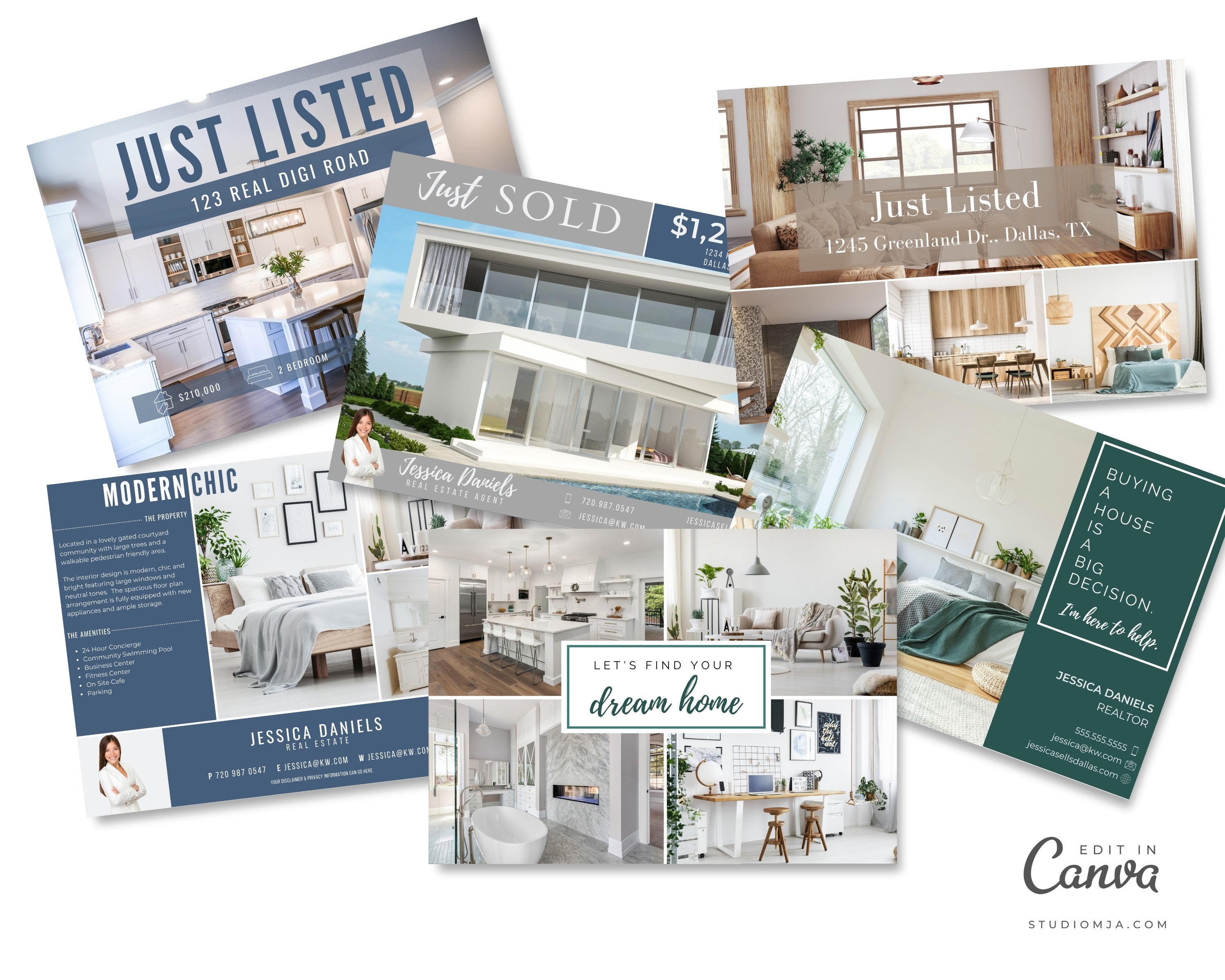 Real Estate Postcard Template Set | Volume 1 – Studio MJA Real Estate ...