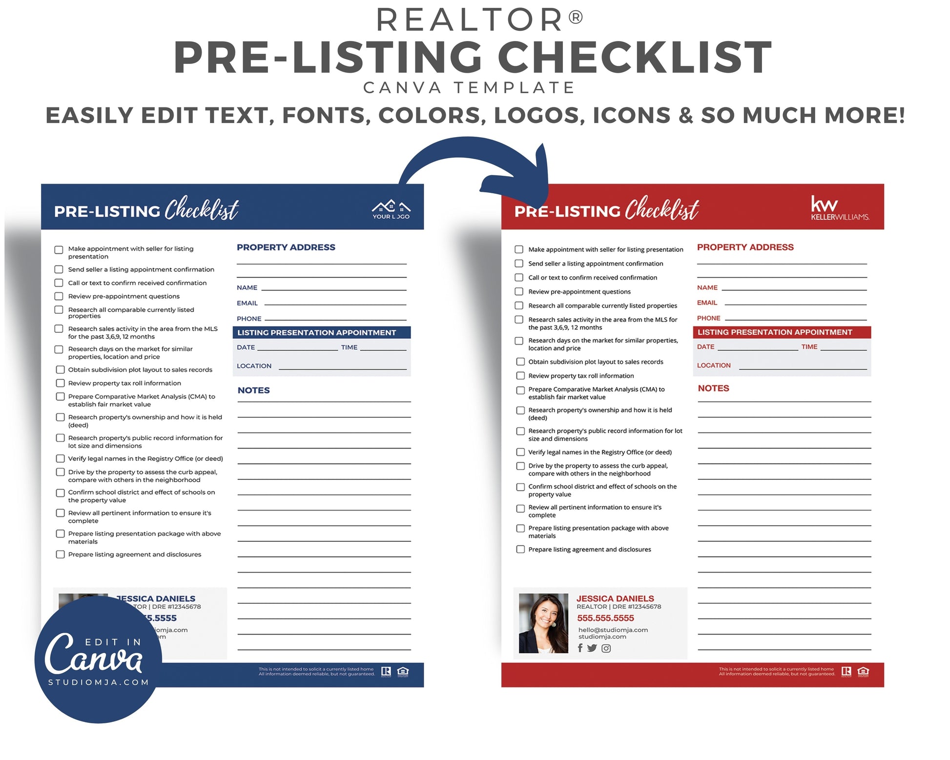 Pre-Listing Checklist Template – Studio MJA Real Estate Marketing