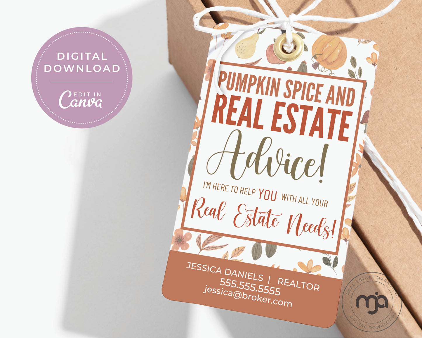 Pumpkin Spice and Real Estate Advice - Fall Pop By Gift Tag