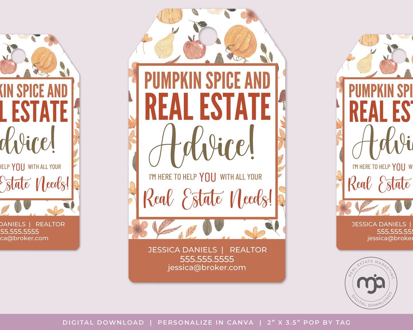 Pumpkin Spice and Real Estate Advice - Fall Pop By Gift Tag