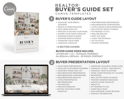 Real Estate Buyer Guide Presentation and Brochure Set Templates