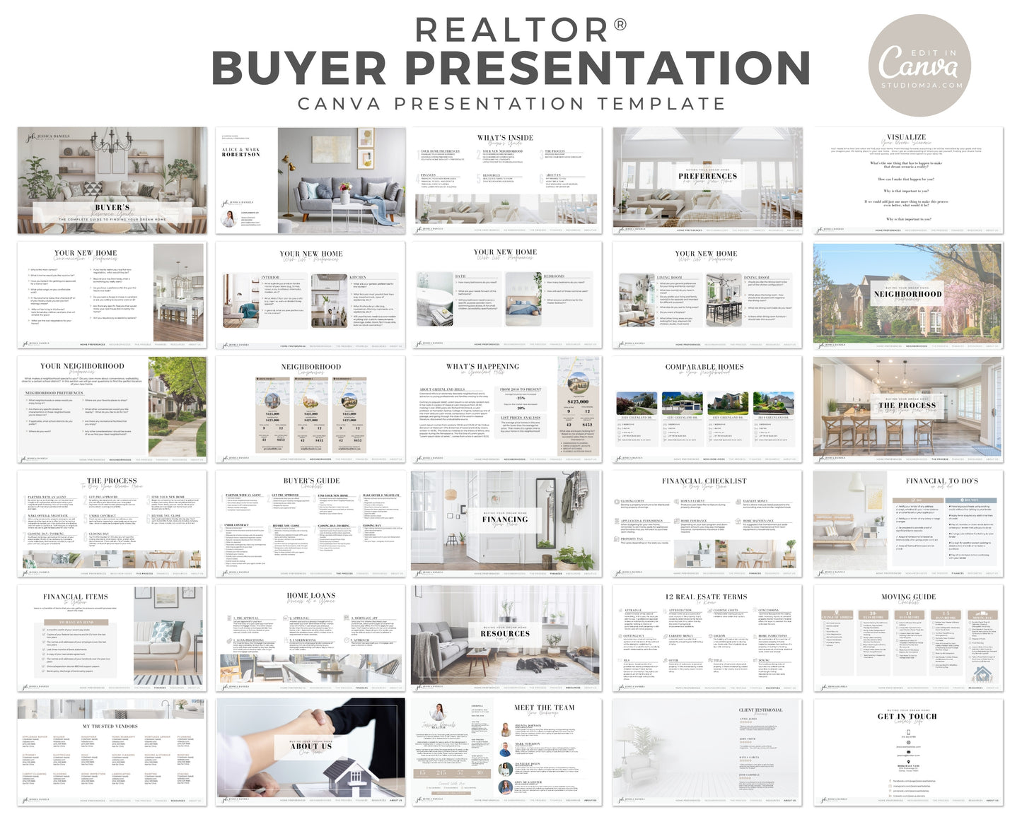 Real Estate Buyer Guide Presentation and Brochure Set Templates