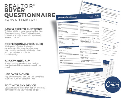 Buyer Questionnaire Form | Real Estate Template
