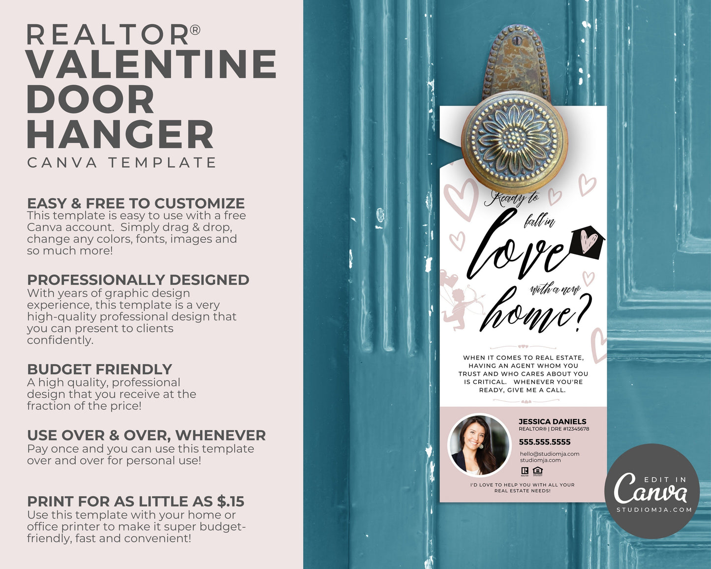 Real Estate Door Hanger | Ready To Fall In Love With a New Home