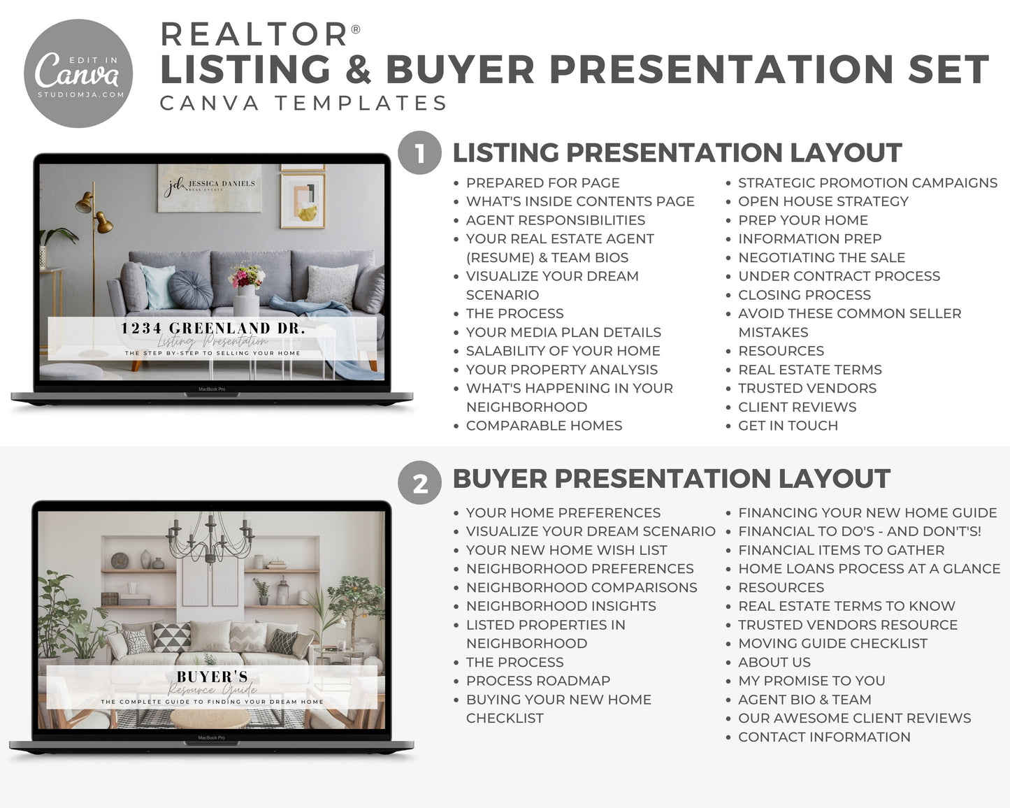 Real Estate Guide and Presentation Set Templates