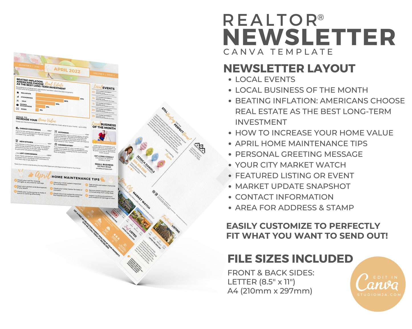Realtor Newsletter BiFold Template | April 2022
