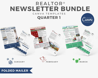 Realtor Newsletter Template - BiFold - 1st & 2nd Quarter Bundle