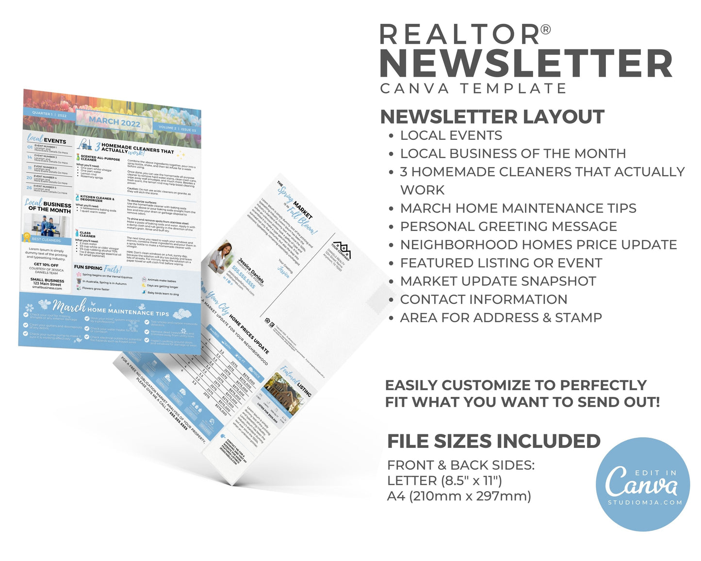 Realtor Newsletter Template - March 2022 - Bifold