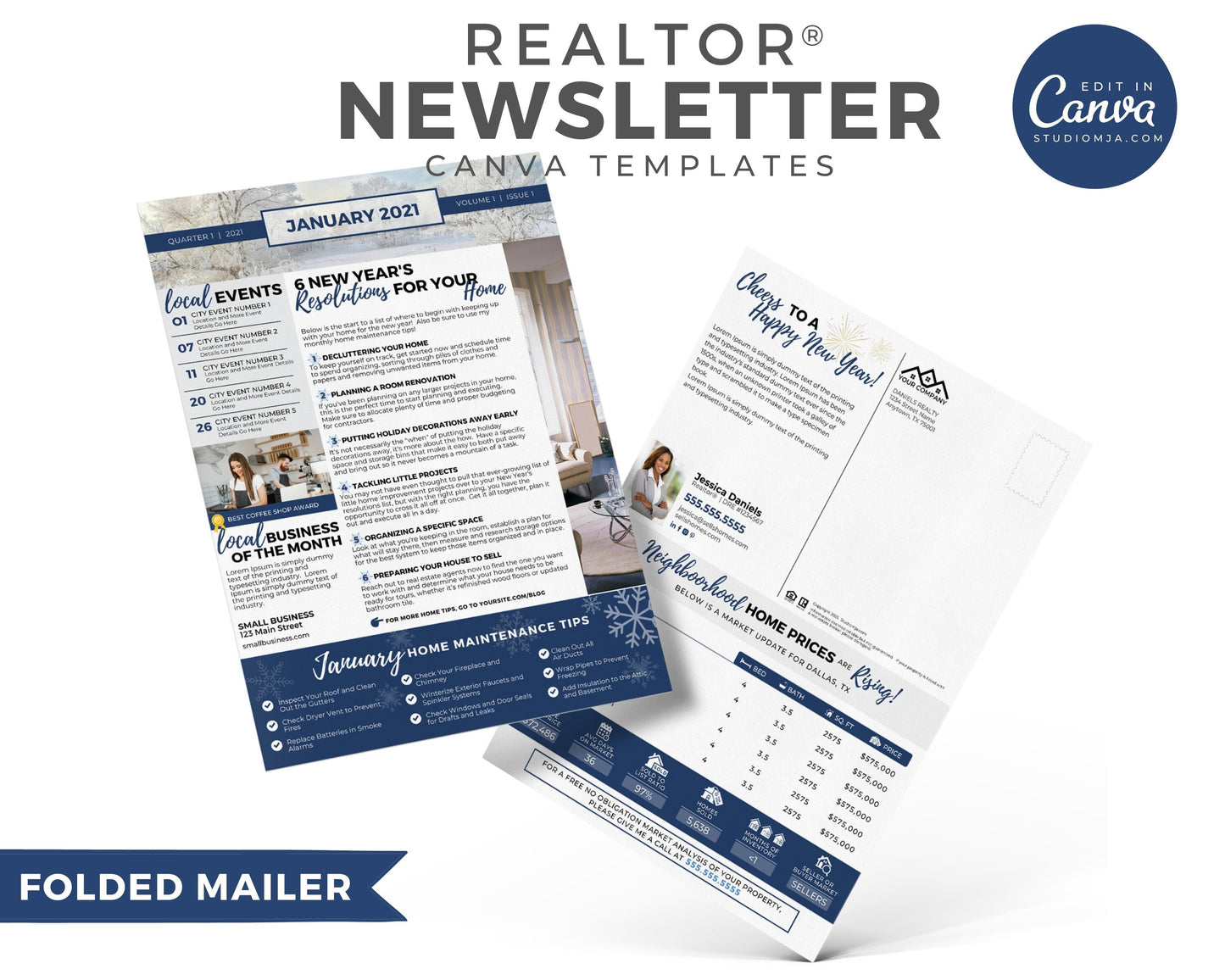 Realtor Newsletter Template - Bifold - 1st Quarter Bundle