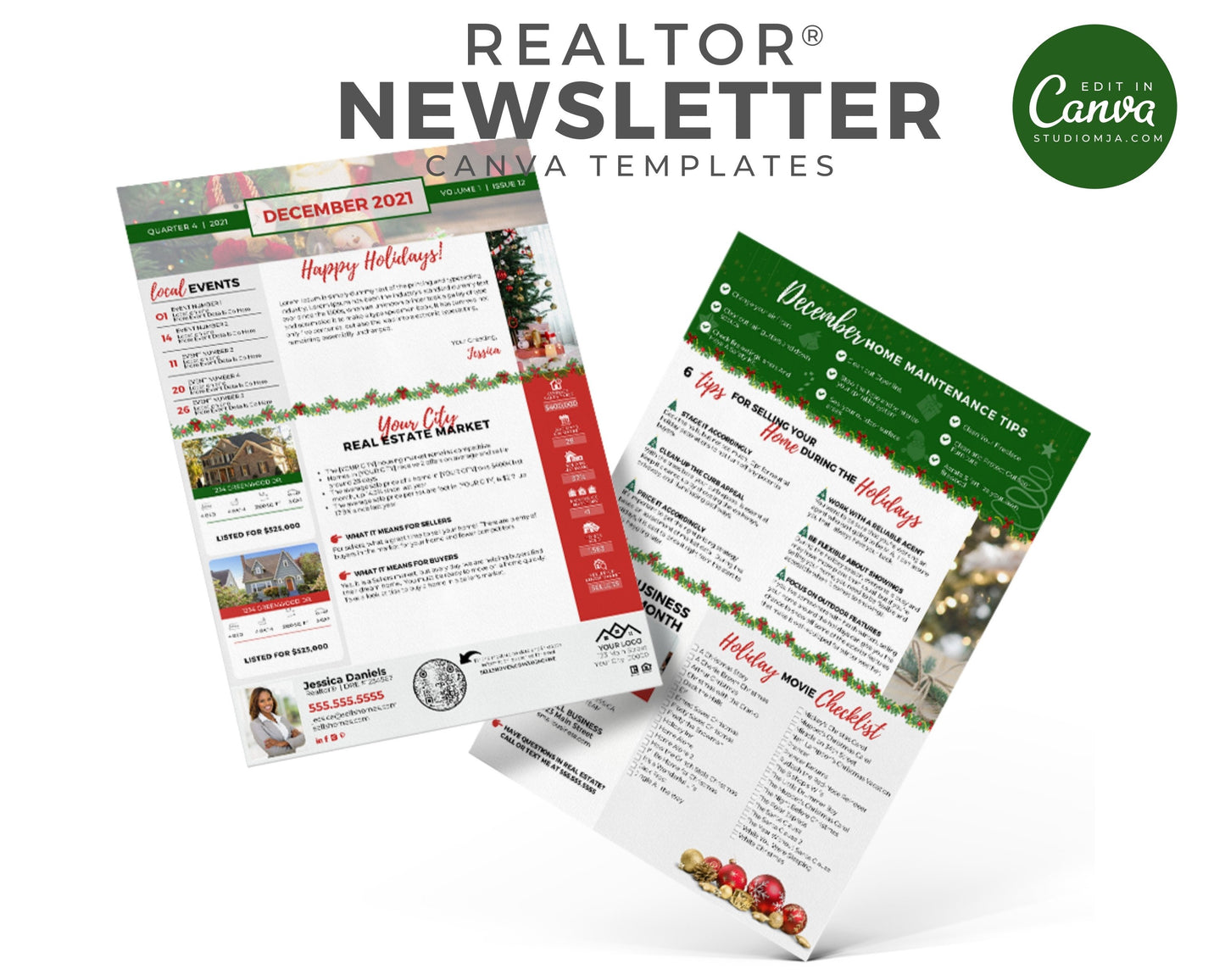 Realtor Newsletter Template - 4th Quarter Bundle