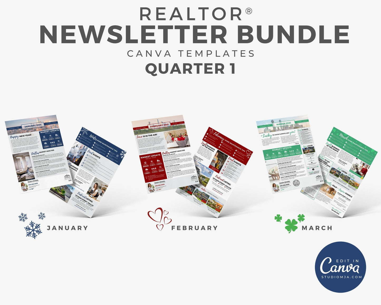 Realtor Newsletter Template - 1st & 2nd Quarter Bundle