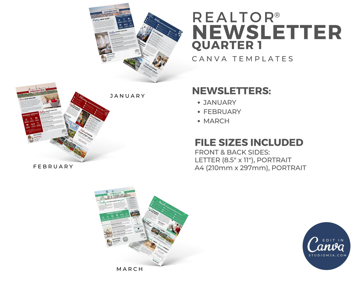 Realtor Newsletter Template - 1st Quarter Bundle