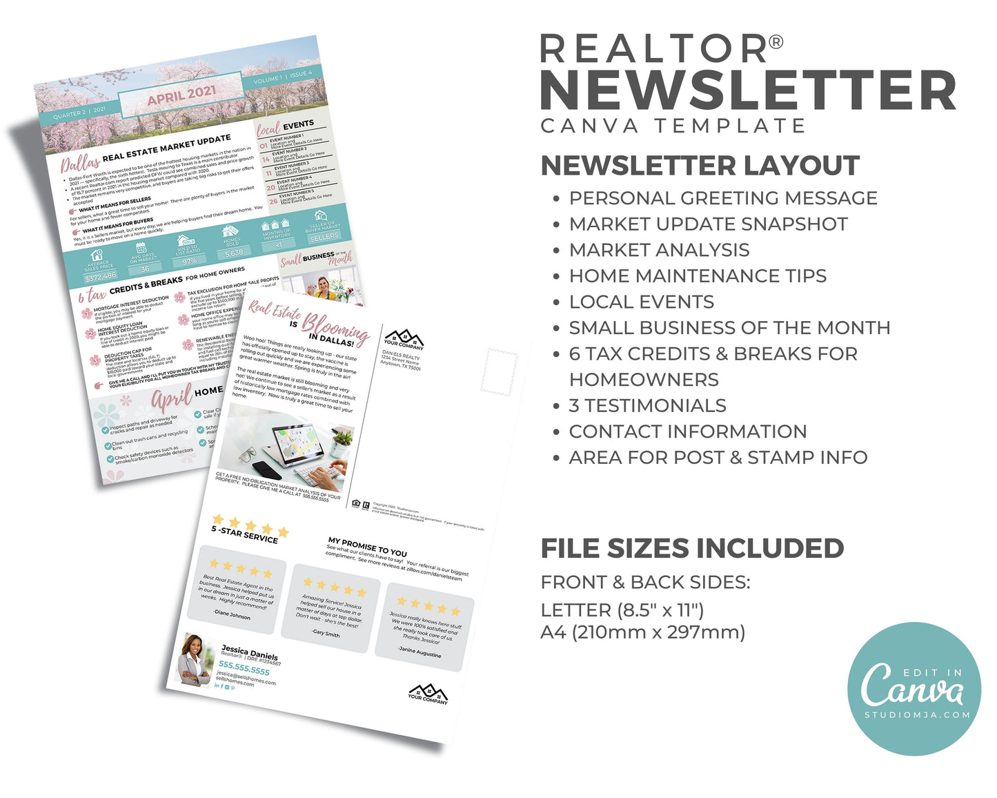 Realtor Newsletter Template - April - Bifold
