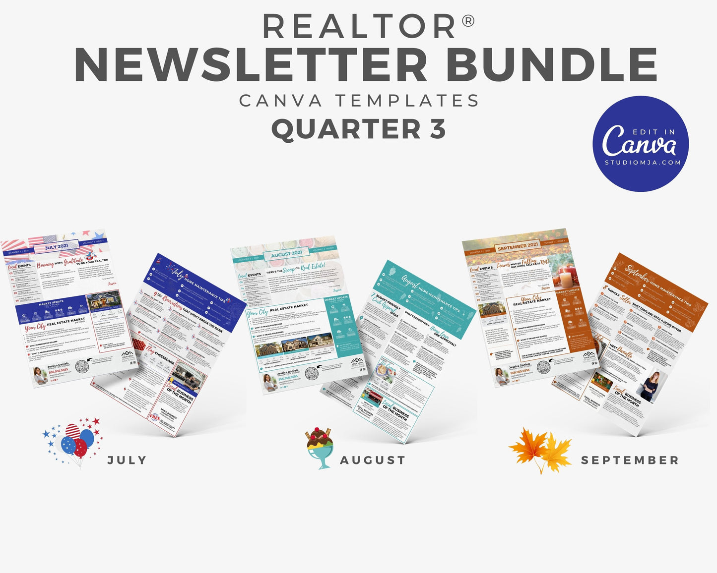 Realtor Newsletter Template - 3rd & 4th Quarter Bundle