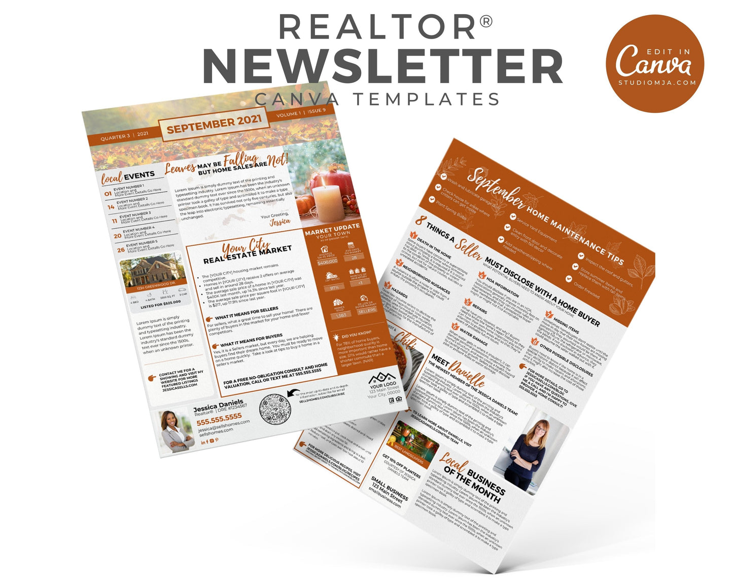 Realtor Newsletter Template - 3rd Quarter Bundle