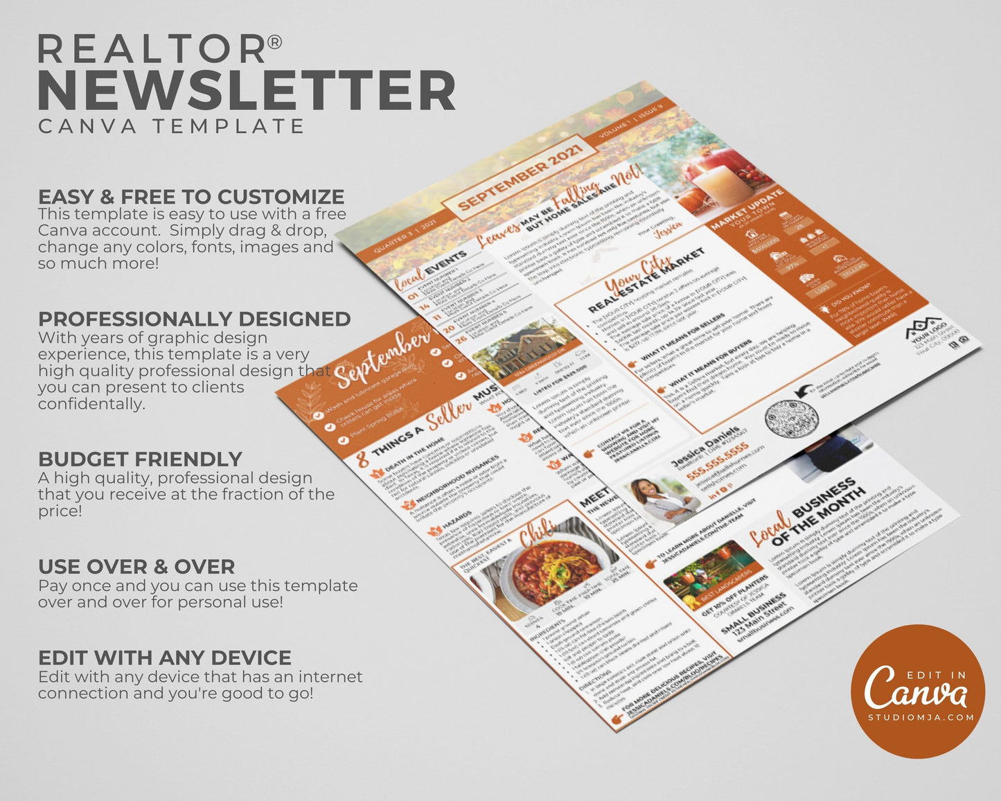 Realtor Newsletter Template - 3rd Quarter Bundle