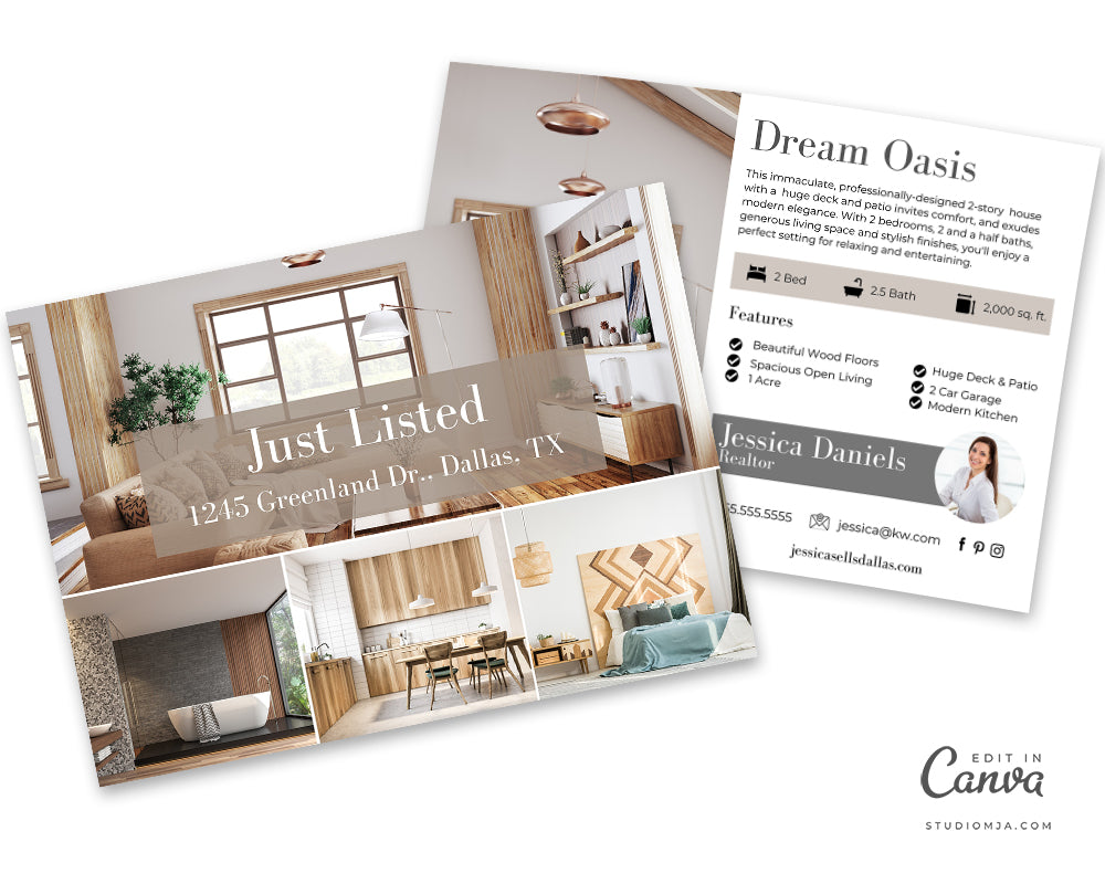The Woodburn | Real Estate Postcard Template