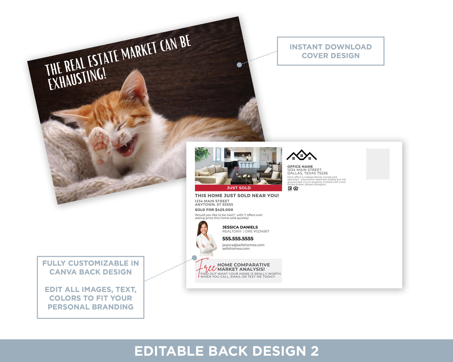 The Real Estate Market Can Be Exhausting | Funny Real Estate Postcard Download