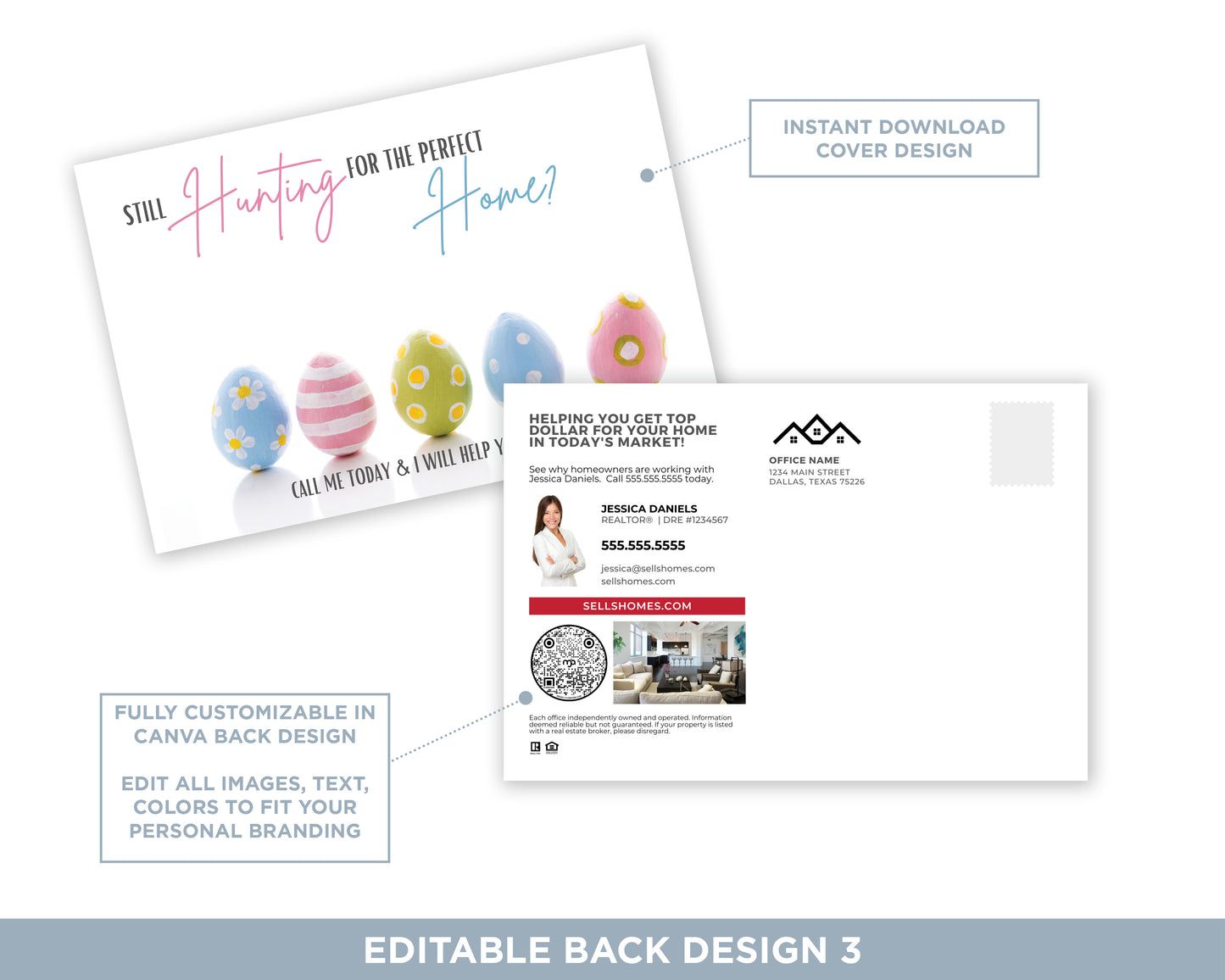 Still Hunting For The Perfect Home | Cute Real Estate Spring Postcard Download