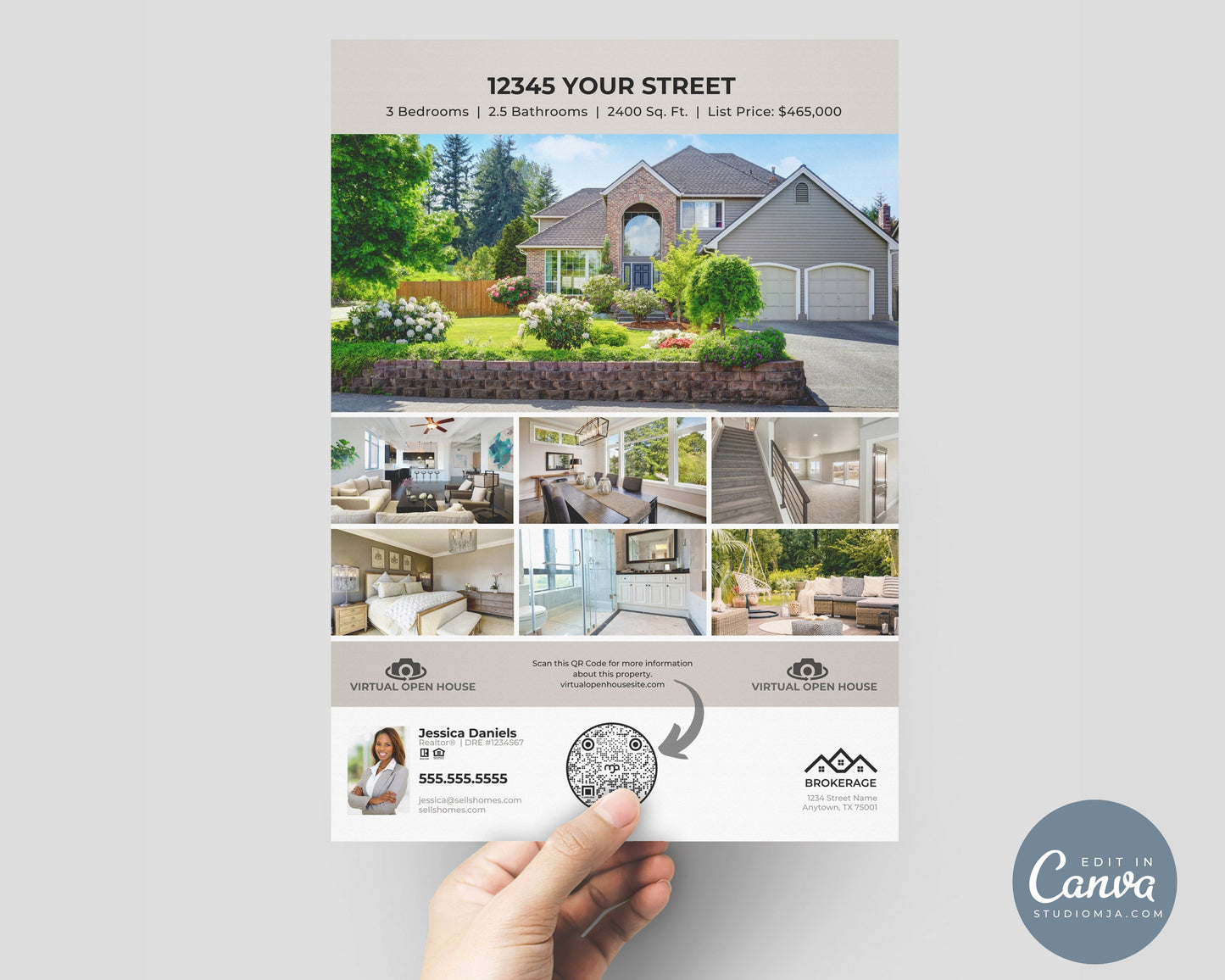 Virtual Open House Flyer | Real Estate Flyer Template
