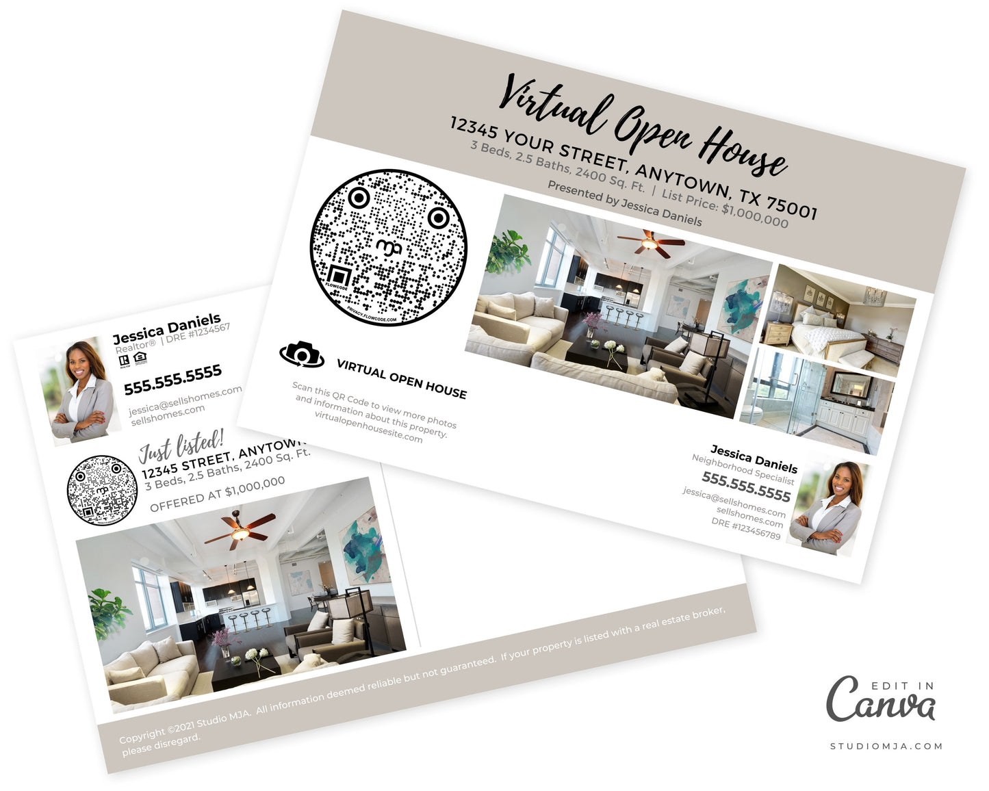 Virtual Open House Postcard | Real Estate Postcard Template