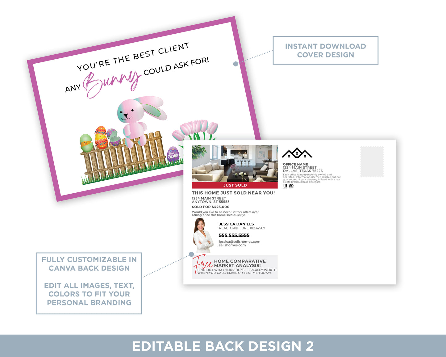 You're The Best Client Any Bunny Could Ask For | Cute Real Estate Spring Postcard Download