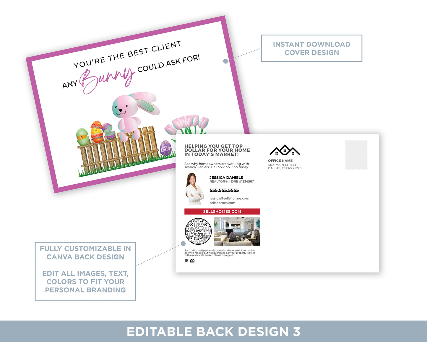 You're The Best Client Any Bunny Could Ask For | Cute Real Estate Spring Postcard Download